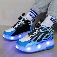 Обувь Heelys для мальчиков и девочек, обувь с выдвижными невидимыми колесами, яркая подсветка, детские спортивные роликовые коньки, обувь Heelys с двойным колесом.