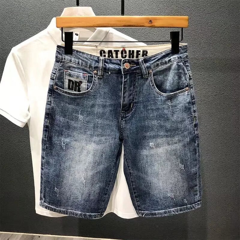 2026 Hong Kong Style Korean Ins Trendy Retro Japanese Versatile Loose Straight Denim Shorts Casual Pants for Men 2026 Hong Kong Style Korean Ins Trendy Retro Japanese Versatile Loose Straight Denim Shorts Casual Pants for Men