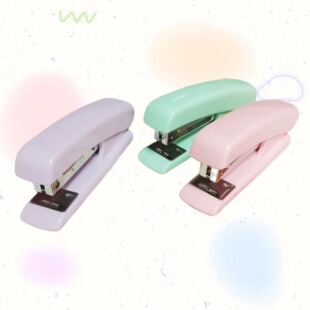 Macaron Color Office Stapler suit No. 12 Cartoon Stapler Wholesale Labor-saving Stapler Stapler Combination