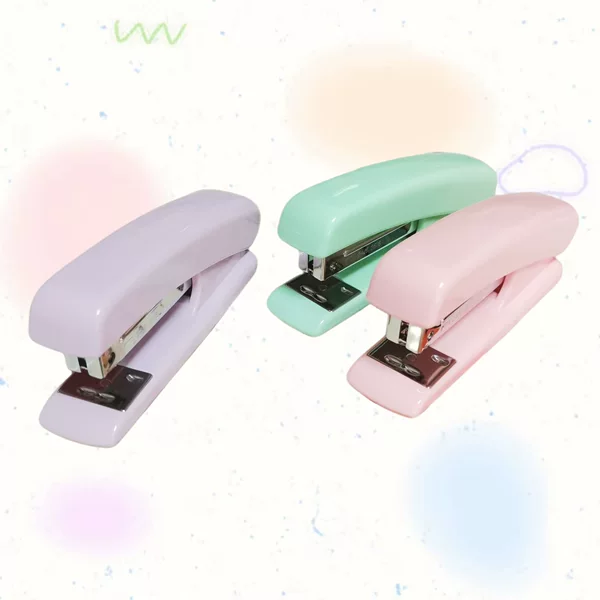Macaron Color Office Stapler suit No. 12 Cartoon Stapler Wholesale Labor-saving Stapler Stapler Combination