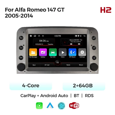 For Alfa Romeo 147 Gt 2005-2014 Alfa Romeo Android Smart Navigation System 7" (DVD Navigation) - quad-core-wifi-version-264-carplay