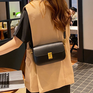 2024 Genuine Leather Bag New Women's Bag Spring and Summer Crossbody Bag Women's Small Square Bag Cowhide Bag Commuter Shoulder Underarm Bag