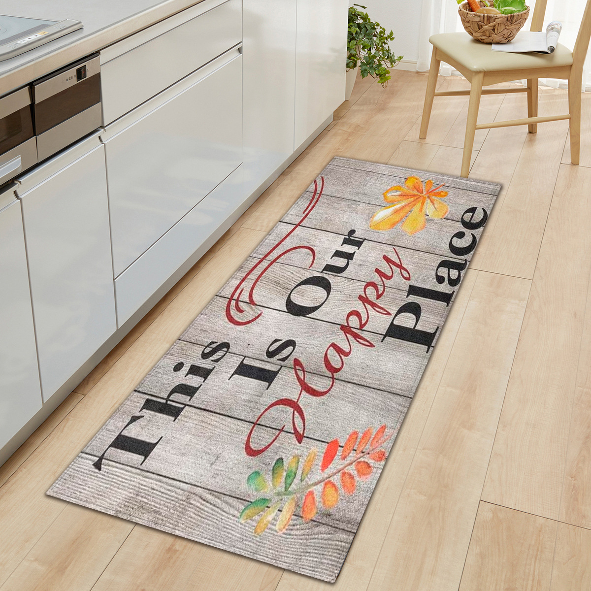 Venta caliente grano de madera puerta casa estera cocina tira absorbente baño antideslizante alfombra del piso sala de estar dormitorio alfombra 1
