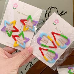 兒童彩色星星可愛碎發bb夾頭飾女童彩虹側邊劉海髮夾女孩發卡髮飾
