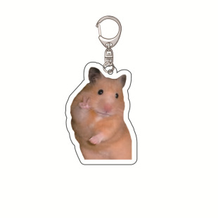 Cross-Border New Banana Cat Happy Cat Acrylic Keychain Food Cat Head Expression Bag Keychain Funny