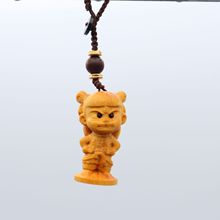 直播福利国潮黄杨木雕哪吒紫檀木卡通可爱玩偶手机挂件钥匙扣小件