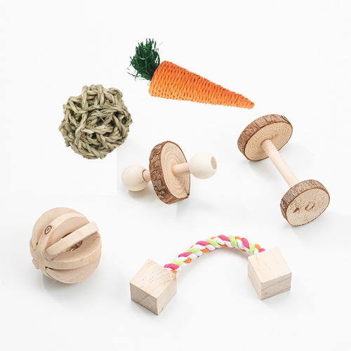 Amazon Wood Pet Toys for Hamsters, Rabbits, Guinea Pigs, Parrots - Play and Chewing Supplies Set