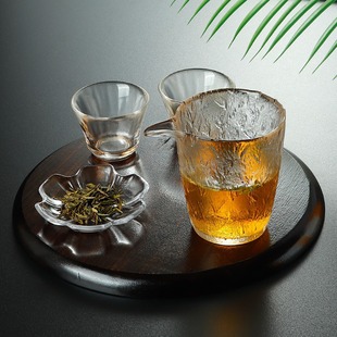 The fair cup glass thickened large capacity household transparent crystal tea set caliber 8cm stroke edge kung fu tea