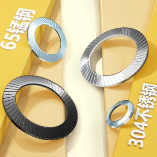 65Mn Manganese Steel Double-Sided Tooth Locking Gasket 304 Stainless Steel Anti-Loosening Washer Round Butterfly Anti-Slip Pad Din9250