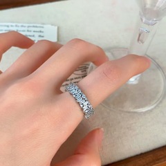 新款精致锆石戒指女轻奢高级感小众设计开口指环食指戒饰品配饰
