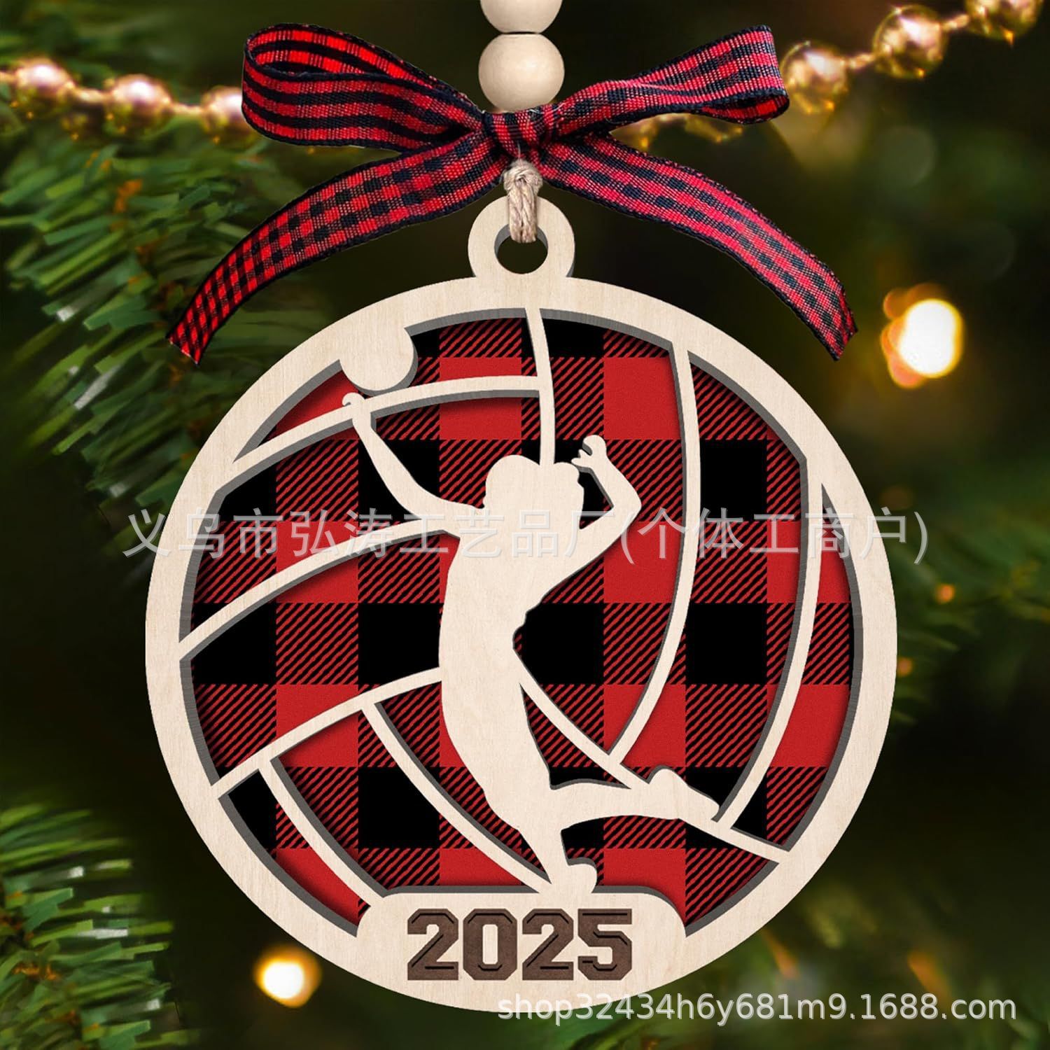 Decoración colgante 2026 nuevo mejor regalo de mudanza decoración de madera decoración para el hogar decoración del árbol de Navidad rojo