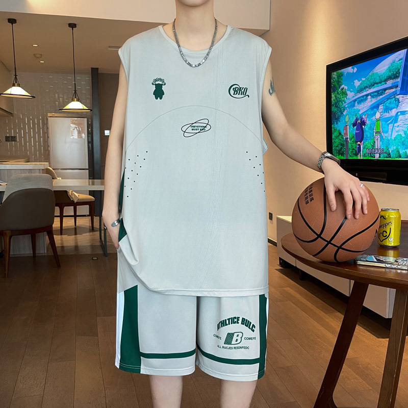 Summer Sleeveless T-Shirt for Boys 12-15 Years Old Junior High School Student Vest Basketball Uniform 13 Teenagers and Older Children Sports Suit Summer Sleeveless T-Shirt for Boys 12-15 Years Old Junior High School Student Vest Basketball Uniform 13 Teenagers and Older Children Sports Suit