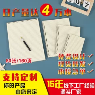简约活页线圈本pp封面防水加厚内页商务笔记本a5/b5/a4活页本定制