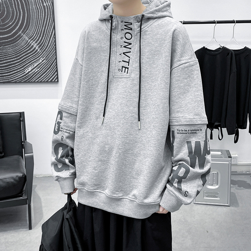 남성용 후드티 봄 가을 아메리칸 스타일 헤비웨이트 후드 재킷 남자 트렌디 브랜드 2025 신상 청소년 긴팔 상의