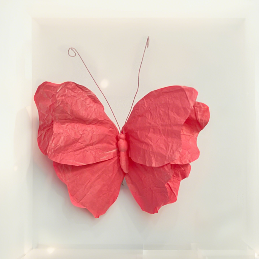 Arte de papel de simulación Decoración de flores de papel de mariposa Decoración de ventana de mariposa Decoración de escena de boda Flor falsa