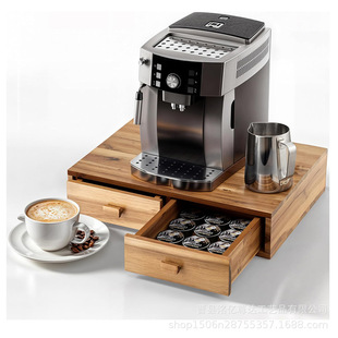 Wooden Coffee Capsule Drawer Storage Box Vintage Desktop Coffee Utensils Tea Bag Storage Rack Coffee Rack