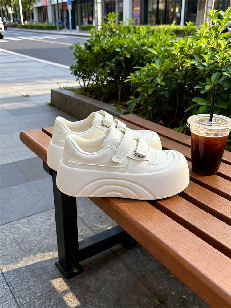 Scarpe platform stile pane donna velcro cloud bianco_voghion.com