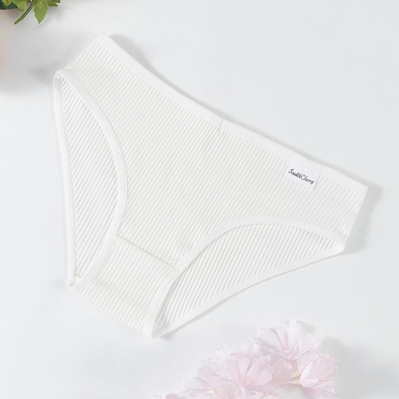 Nuevo algodón damas roscado colorido cintura baja transpirable doble ropas de chicas fabricantes de venta directa