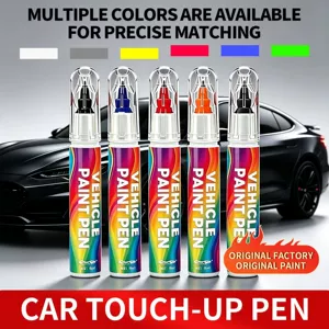 Cross-border exclusive car touch-up pen in pearl white, black, red, silver, and blue, universal scratch repair tool for car paint surfaces