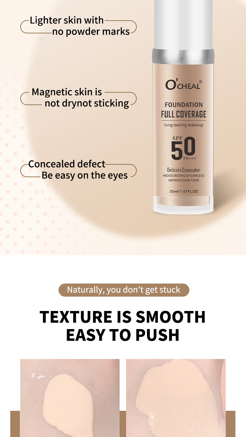 OCHEAL Warm Concealer Langanhaltend feuchtigkeitsspendende, wasserfeste, schweißresistente, Make-up-erwärmende und hautaufhellende Flüssigkeit_voghion.com