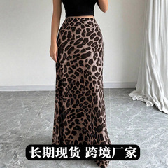 欧米の婦人服の色のサテンの服の半身のスカートの女性の卸売りの夏の新型のシミュレーションの糸の長いスカートの対外貿易の高級感