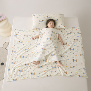Sleeping Bag Baby Sleeping Anti-Kick Quilt Summer Type a Cotton Four-Layer Gauze Kidsren's Belly Protection Artifact Nap Quilt