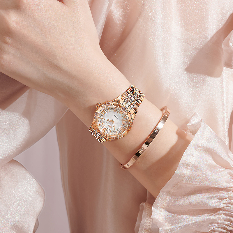 Swiss Accessible Luxury Fashion Steel Band Women's Watch, High-End Mechanical Watch for Women, Luminous Waterproof Fully Automatic Women's Watch