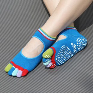 Casual Comfortable Short-tube Yoga Socks Women's Non-slip Home Five-finger Socks Cotton Thickened Massage Fitness Yoga Socks