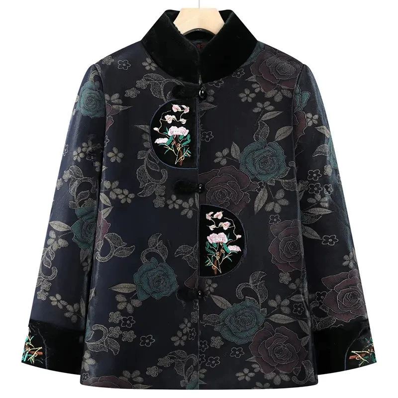 Winter retro keep warm jacket for mother, for middle age