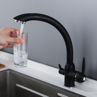 Cross-border all-copper three-in-one hot and cold faucet water purifier direct drinking water dual-purpose vegetable basin sink kitchen faucet