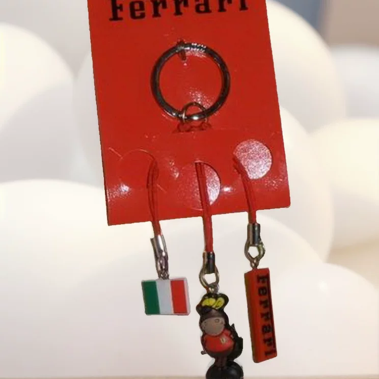 Ferrari, pony, pendant, rubber keychain, set, wholesale, 3 piece set, Birthday gift, collection