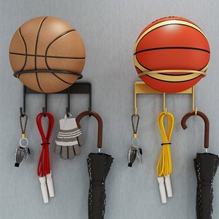 No-Drill Basketball Storage Rack for Home Use, Ball Rack for Football Display, Sports Equipment Organizer Storage Basket