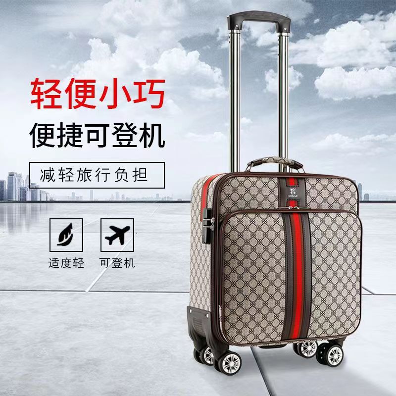 Maleta de negocios maleta de embarque para hombres Maleta de carro de 18 pulgadas rueda universal maleta ligera para mujer Funda de cuero con contraseña de 20 pulgadas 16