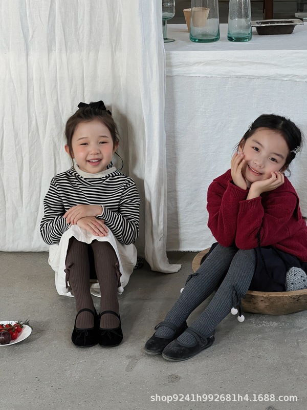宝宝裤子秋冬婴儿连裤袜女童裤袜蝴蝶结舞蹈袜洛丽塔儿童打底裤袜|undefined