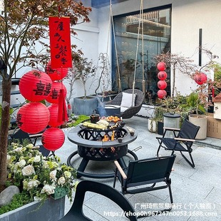 Outdoor Thickened Baking Oven Charcoal Barbecue Oven Household Heating Firewood Furnace Barbecue Table Baking Brazier Courtyard Stove