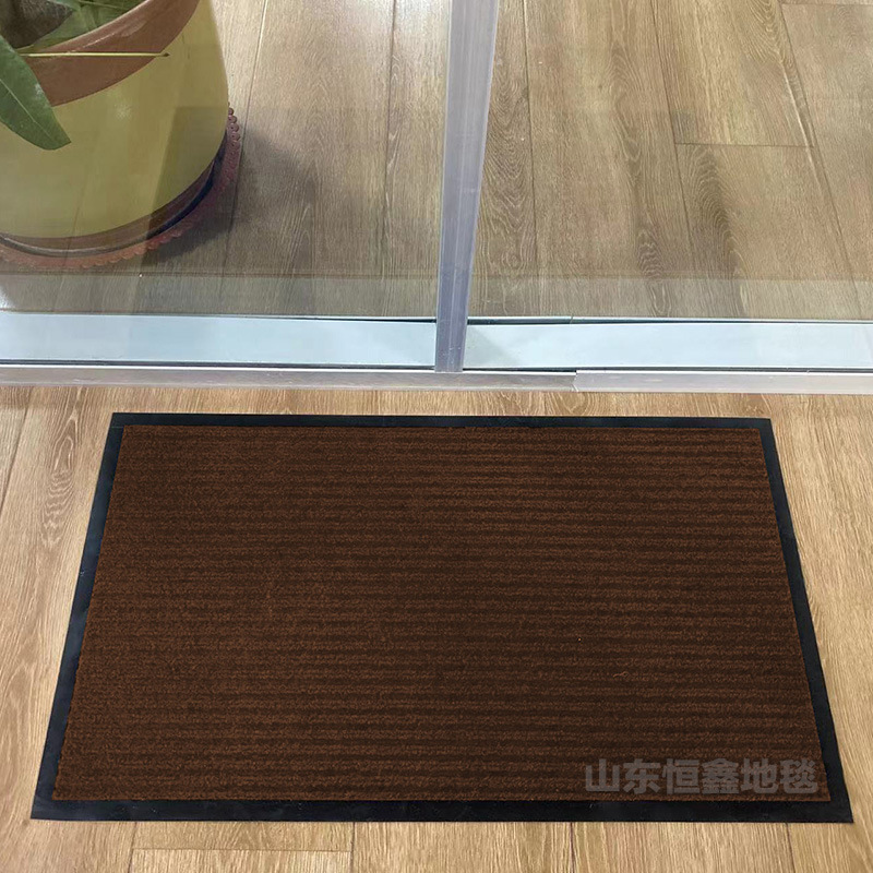 玄関マット 防水 防汚 ダブルストライプ PVC カット可能 滑り止め 廊下 ドアマット 吸水性 エントランスマット|undefined