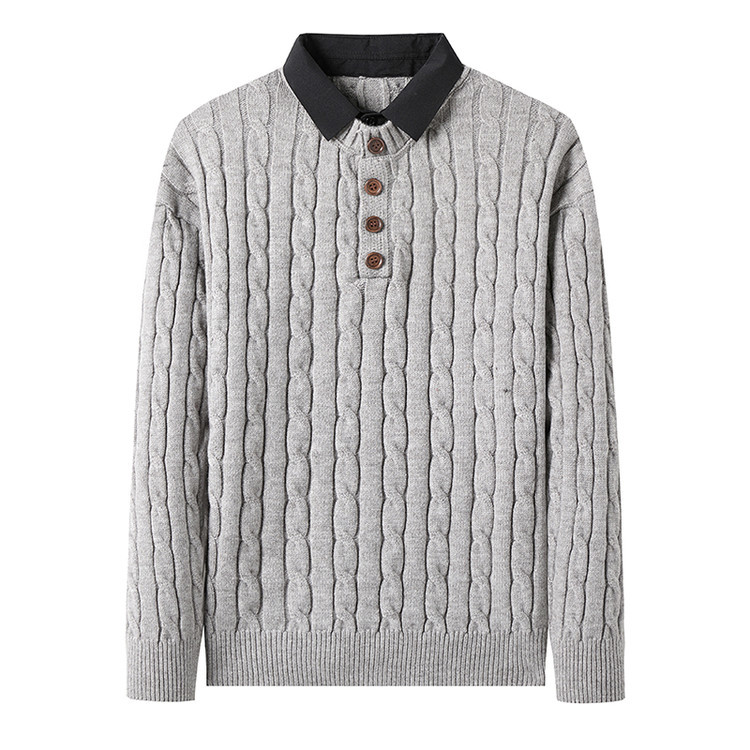 Suéter de hombre de torsión transfronterizo hombre de cuello medio alto delgado overhead casual otoño y invierno nueva moda de ropa de hombre camiseta de punto