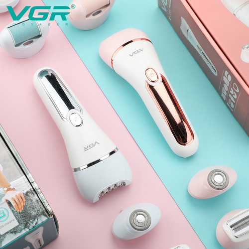 VGR733 new IPX7 waterproof washable shaver electric hair puller face wash six-in-one women's epilator set