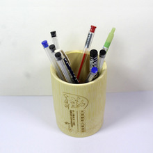 大容量笔筒办公室桌面竹子笔桶创意时尚竹制毛笔笔桶复古收纳摆件