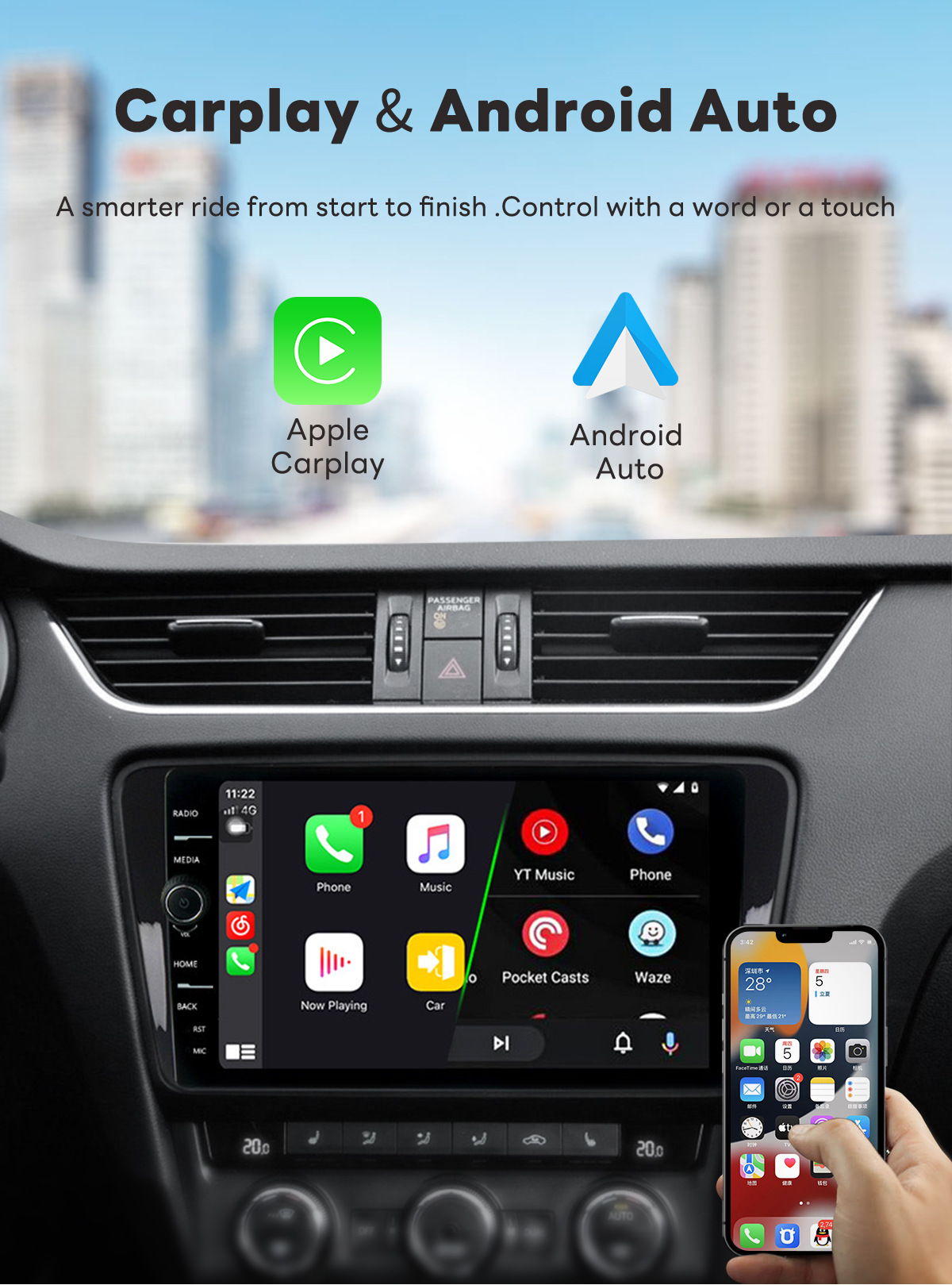 Cross-Border 7/9/ 10inch Android Universal Car Navigation Central Control All-In-One Player Carplay Car Navigation