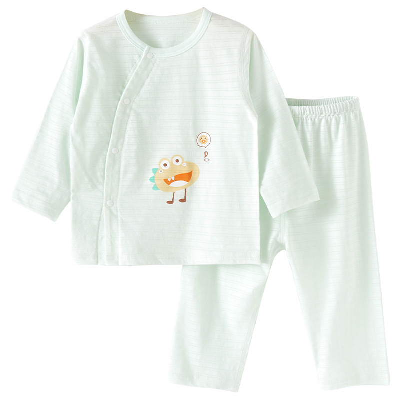 Traje de verano para bebés, algodón para niños, mangas largas, estilos delgados, niños y niñas, pijamas con aire acondicionado para niños pequeños, ropa de verano para bebés
