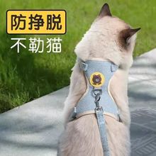 猫咪牵引绳防挣脱绳子遛猫专用宠物背心式胸背带溜猫链子幼猫猫绳