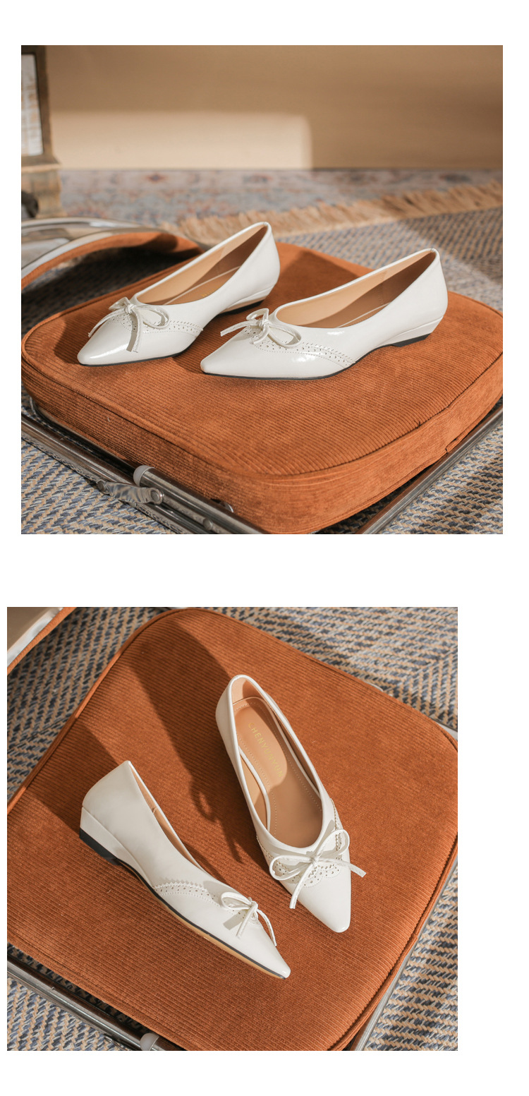 Giày cao gót nữ mũi nhọn gót wedge kiểu Pháp, gót thấp đa năng, miệng giày nông — màu đen chi tiết 24
