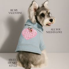 スポットクロスボーダーホットスタイルペット子犬猫服ソース工場直販春秋ラブペンダントデニムジャケット