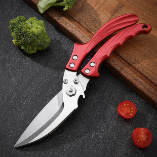 Kitchen scissors aluminum handle stainless steel high hardness sharp multifunctional scissors chicken duck goose bone special strong chicken bone scissors