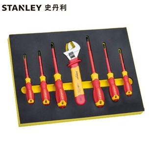 Stanley 7-piece VDE Insulated Screwdriver Adjustable Wrench Set Tool Support Set STMT77891-23