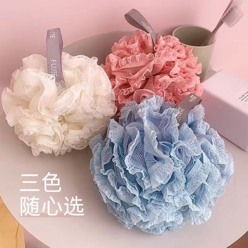蕾丝沐浴球浴花泡泡洗澡球超柔软女大号可爱高档搓澡两用洗浴用品|undefined