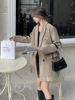 Real shot Retro Curry color suit coat 2023 spring and autumn Korean Edition Easy leisure time fashion Blazer