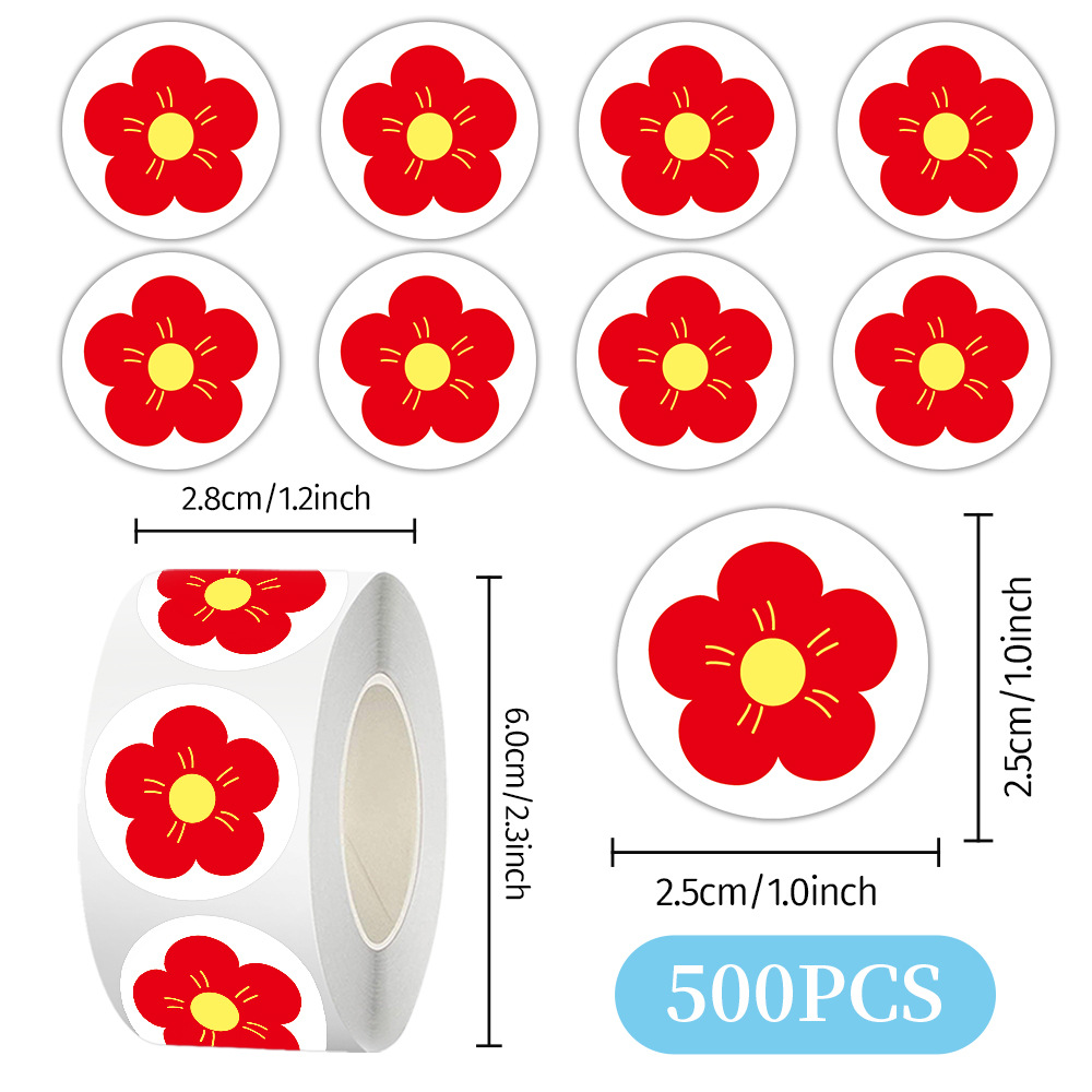 Pegatinas de rollo pegatinas de pequeño cártamo jardín de infantes pegatinas de recompensa para niños materiales de contabilidad de mano sellado cinta adhesiva de película de corte