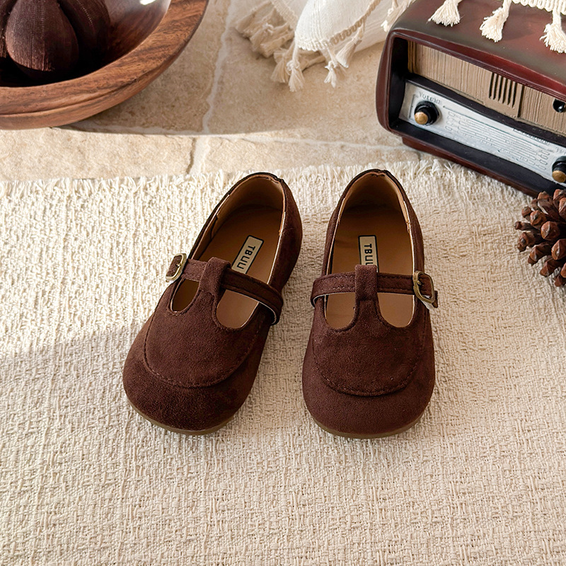 Mädchenschuhe aus schokoladenbraunem Ahornleder mit Leopardenmuster im koreanischen Stil, einzelne Schuhe für Kinder, Schülerinnen, Herbstsaison_voghion.com